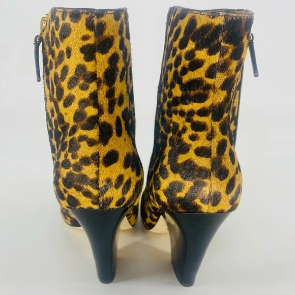 Tory Burch Leather Genuine Calf Hair Leopard Print Lila Pointed Toe Ankle Bootie - Picture 12 of 15
